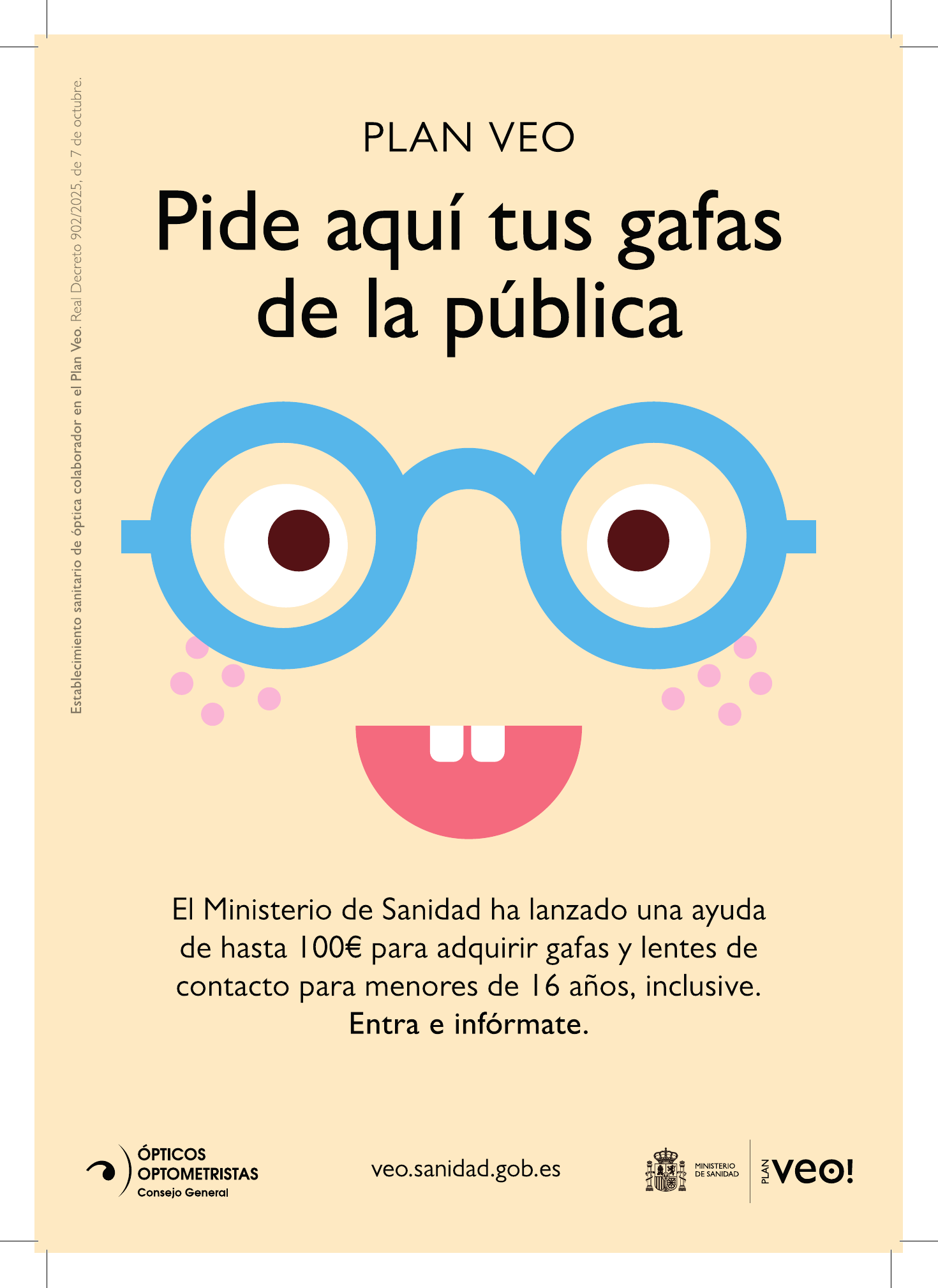 Cartel oficial Plan VEO: pide aquí tus gafas de la pública